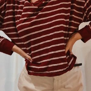 Hollister striped, cropped, long sleeve shirt